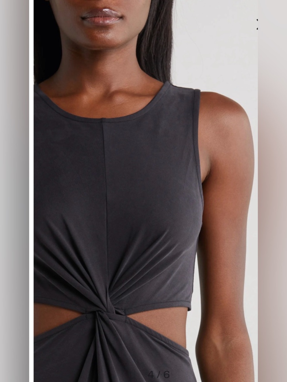 Beyond Yoga Black Twist-Knot Cutout Midi Dress M - Picture 8 of 15